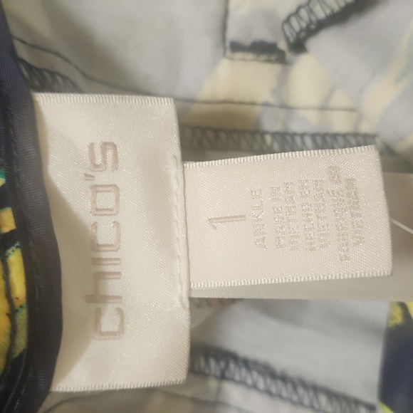 nwt CHICO'S comfort waist luxe tropical cuffed pant 1 ankle length trouser 8/M - Picture 9 of 11